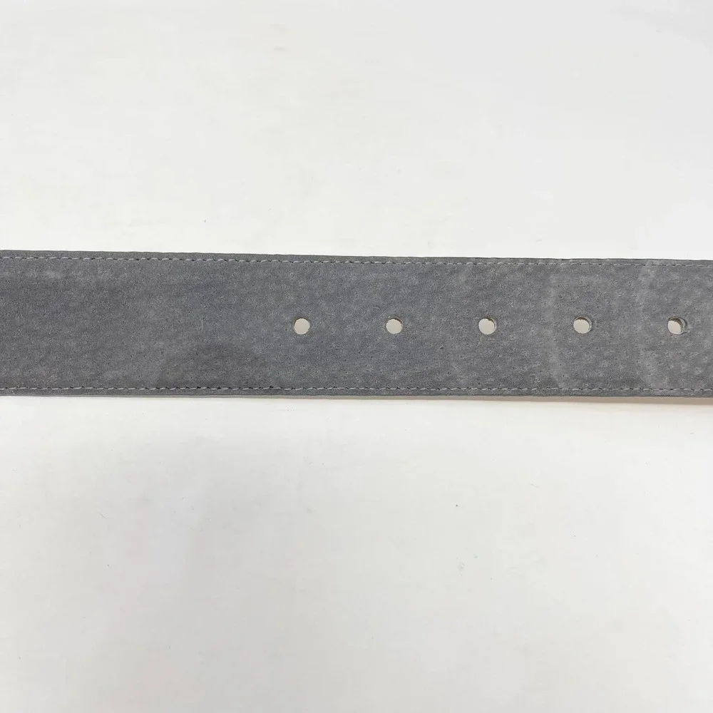 Lands End Suede Belt Gray Womens 25 Covered Buckle Old Money Luxury Modern